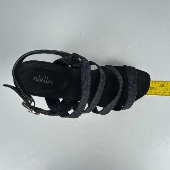 Abella Sandals Women Size 8 Black Strappy Fabric - Picture 10 of 11